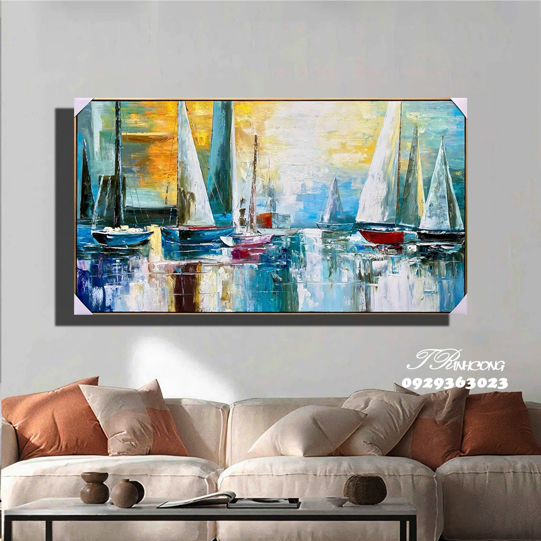 Tranh sơn dầu Biển Sớm Nắng Mai SDTC94