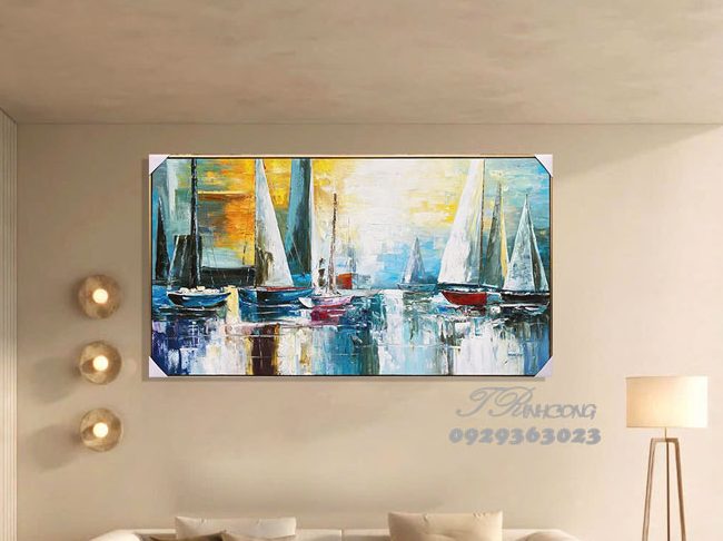 Tranh sơn dầu Biển Sớm Nắng Mai SDTC94