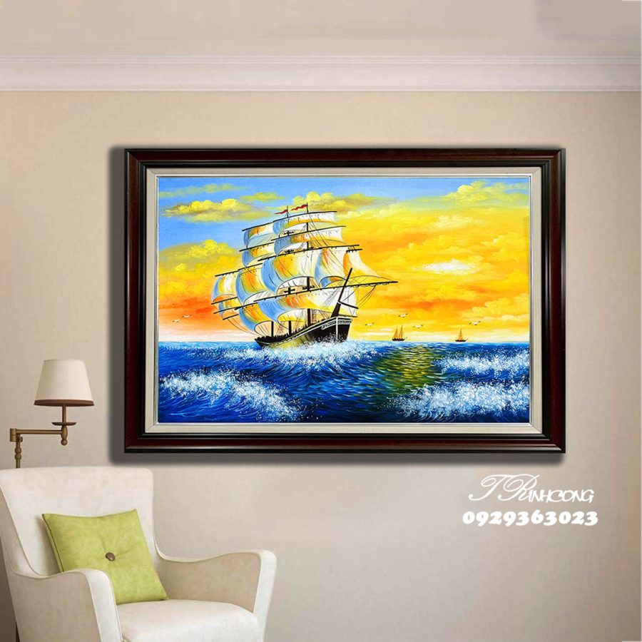 Tranh sơn dầu Biển Vàng Thuận Gió SDTC67