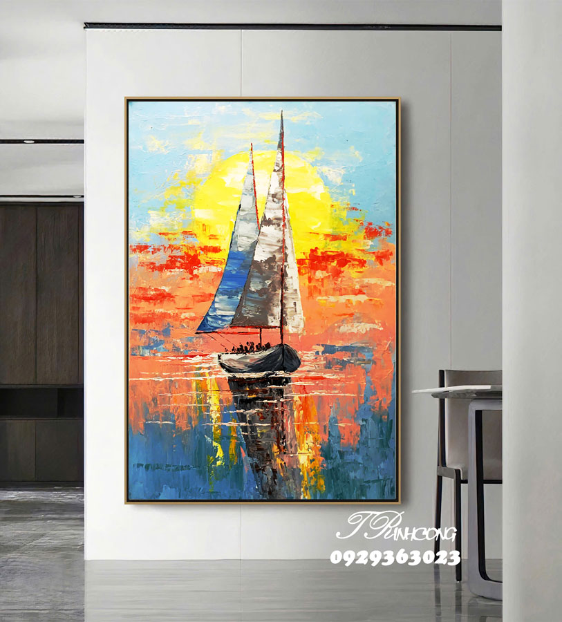 Tranh sơn dầu Cánh Buồm Bình Minh SDTC23