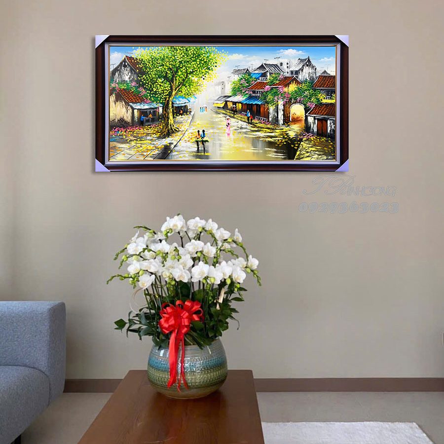 Tranh sơn dầu Dáng Xưa Qua Phố SDTC42