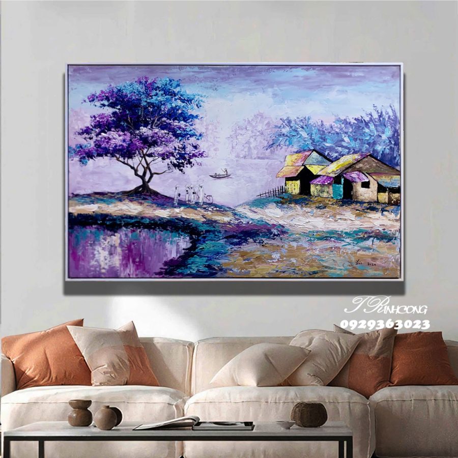 Tranh sơn dầu Dấu Xưa Trong Sương SDTC03