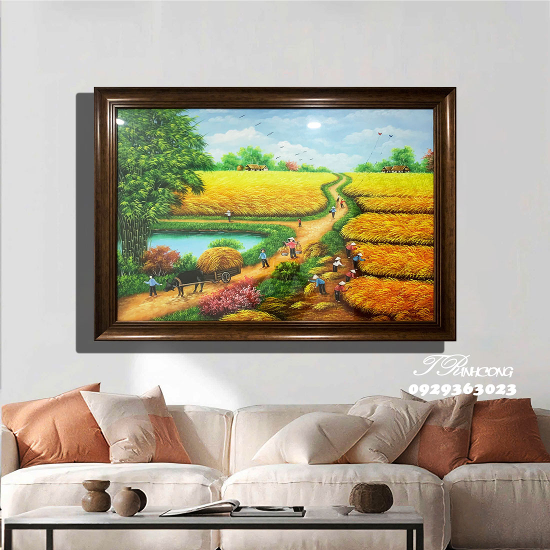 Tranh sơn dầu Đồng Quê Ngày Gặt SDTC104