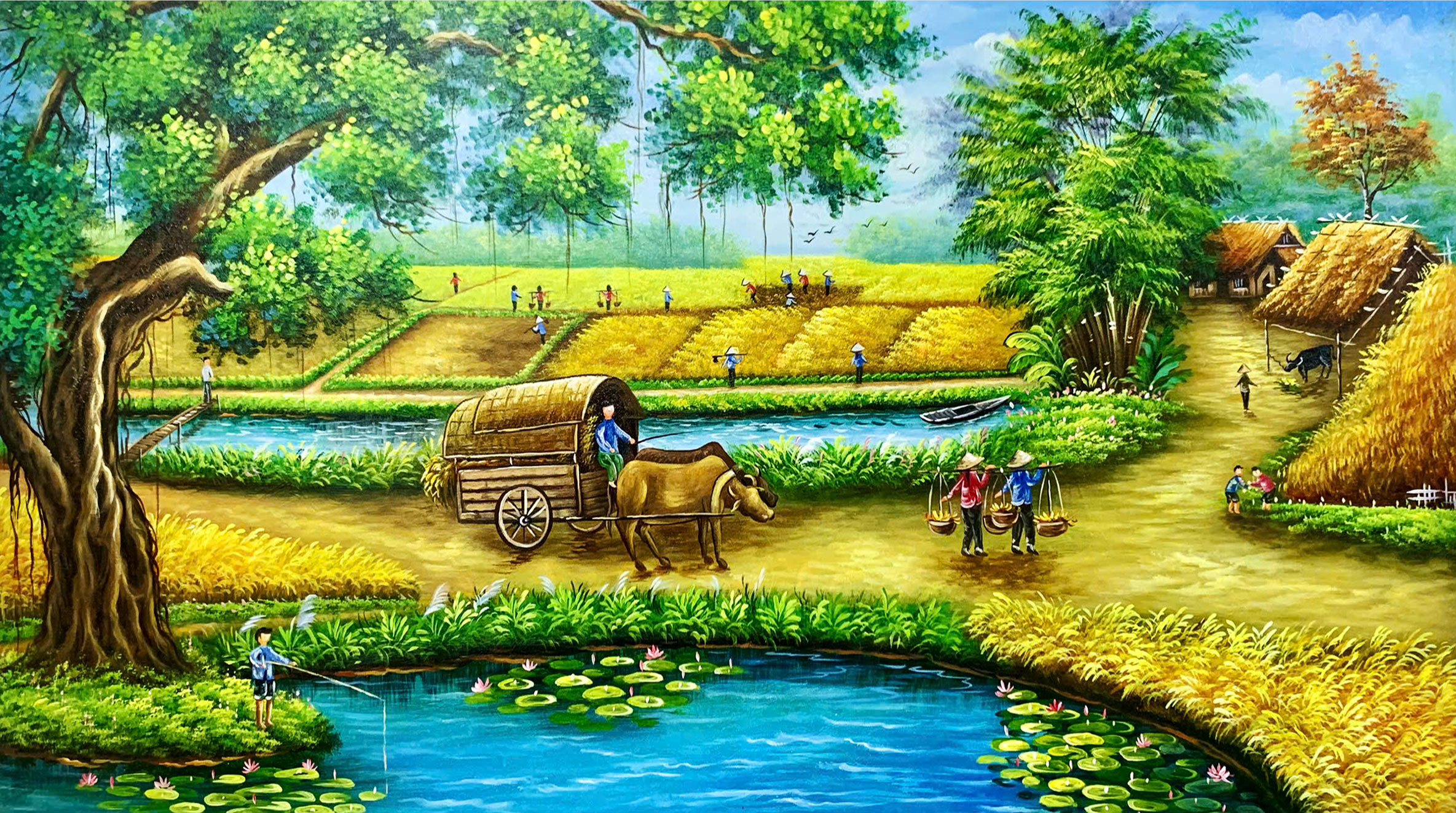 Tranh sơn dầu Đồng Quê