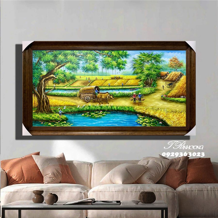 Tranh sơn dầu Dưới Bóng Cây Đa SDTC95