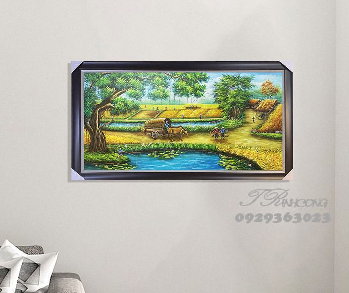 Tranh sơn dầu Dưới Bóng Cây Đa SDTC95
