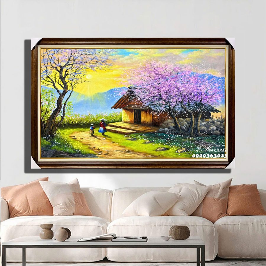Tranh sơn dầu Giao Mùa Trên Bản SDTC58