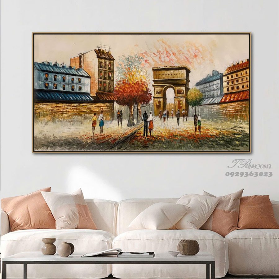Tranh sơn dầu Mùa Thu Pari SDTC138