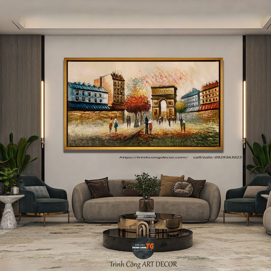 Tranh sơn dầu Mùa Thu Paris SDTC138