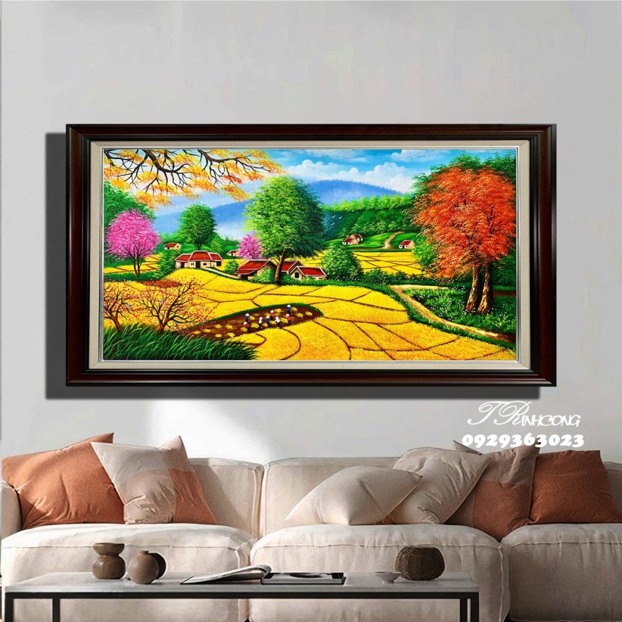 Tranh sơn dầu Mùa Vàng Miền Núi SDTC97