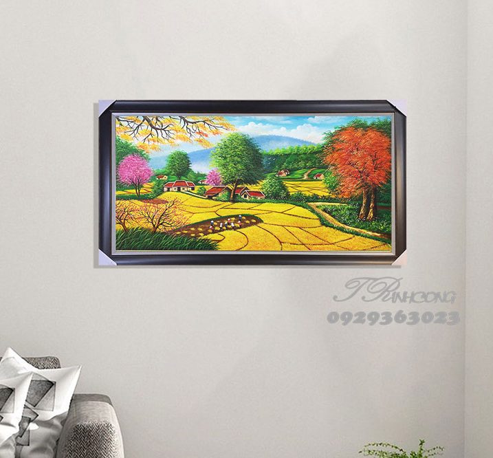 Tranh sơn dầu Mùa Vàng Miền Núi SDTC97