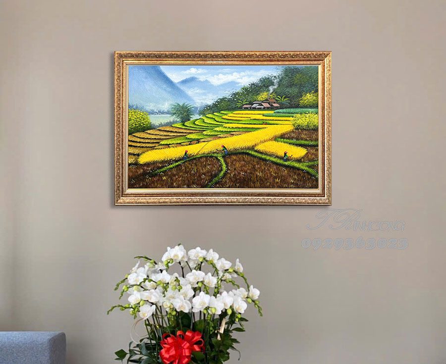 Tranh sơn dầu Mùa Vàng Tây Bắc SDTC61