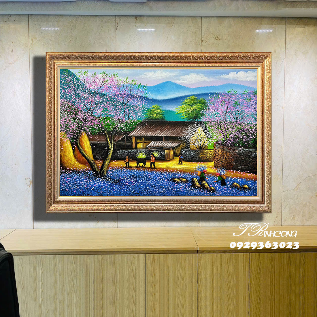 Tranh sơn dầu Mùa Xuân Trên Bản SDTC19