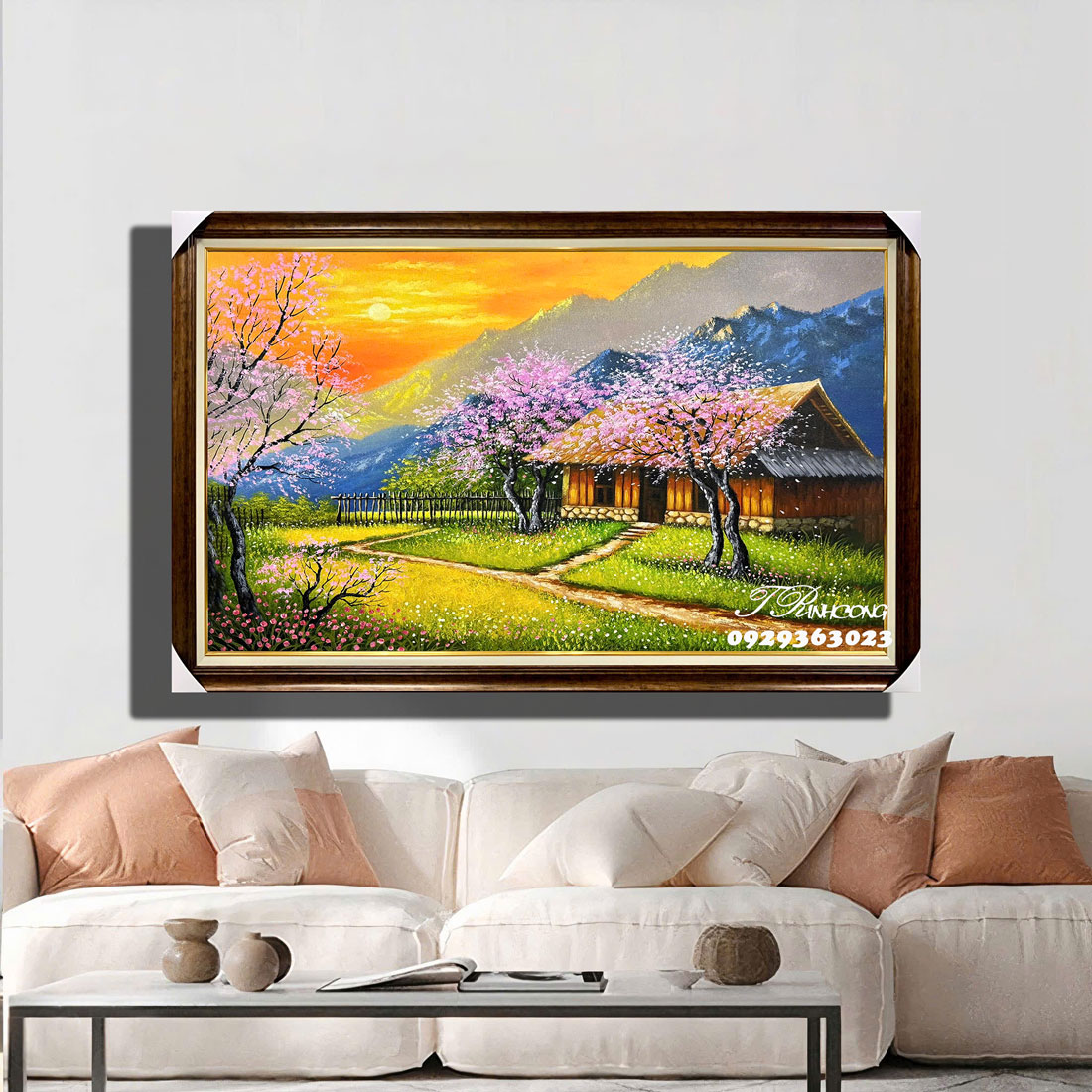 Tranh sơn dầu Nắng Xuân Trên Bản SDTC60