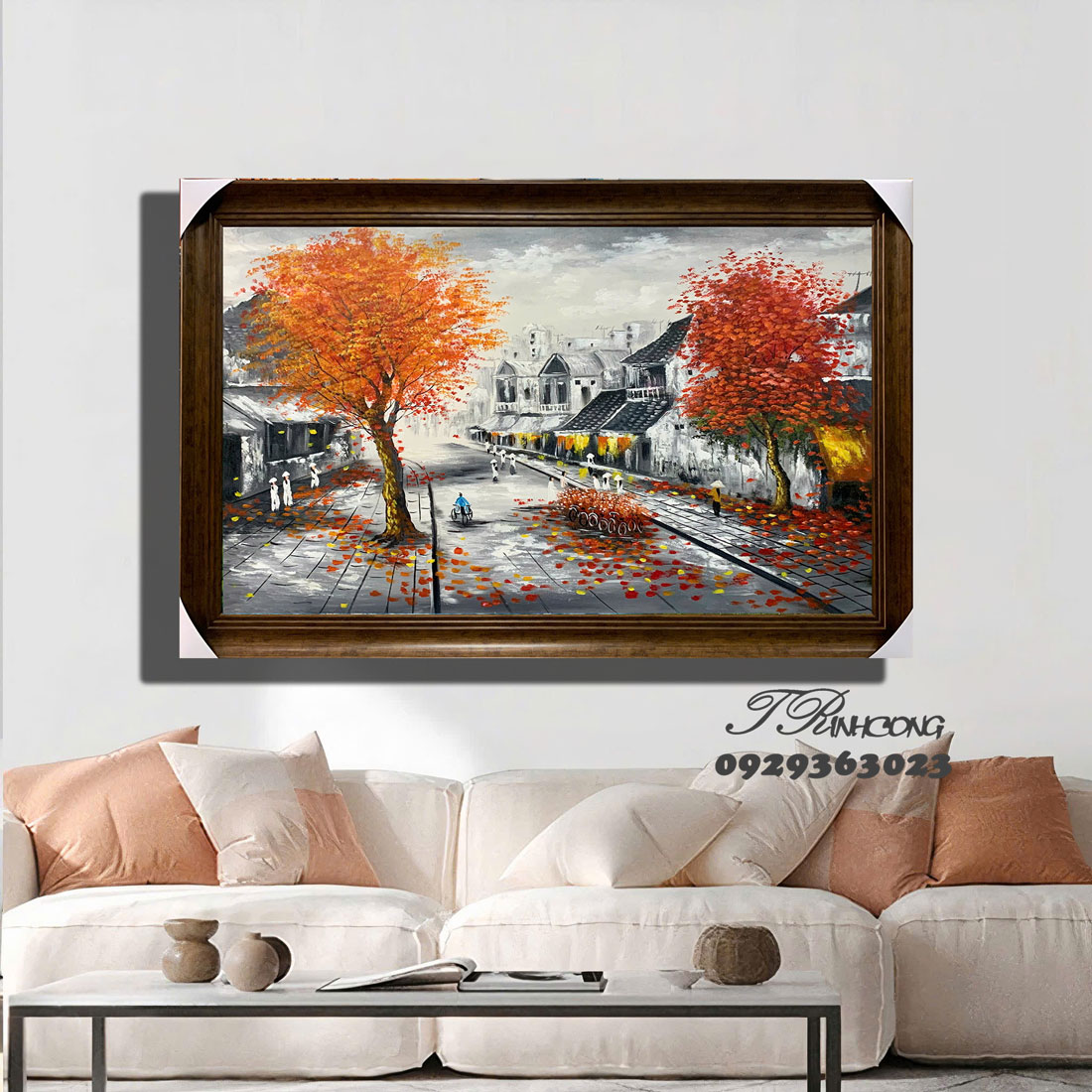 Tranh sơn dầu Phố Thu Ký Ức SDTC43