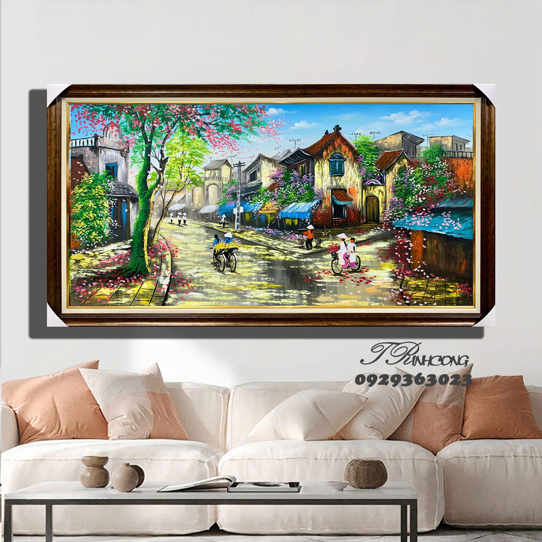 Tranh sơn dầu Phố Xưa Hai Mùa SDTC45