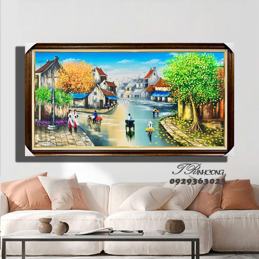 Tranh sơn dầu Phố Xưa Trong Nắng SDTC49