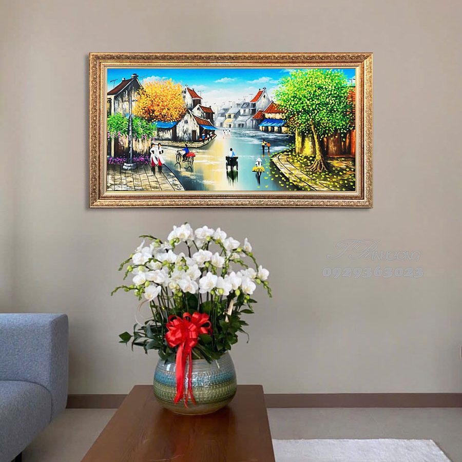 Tranh sơn dầu Phố Xưa Trong Nắng SDTC49