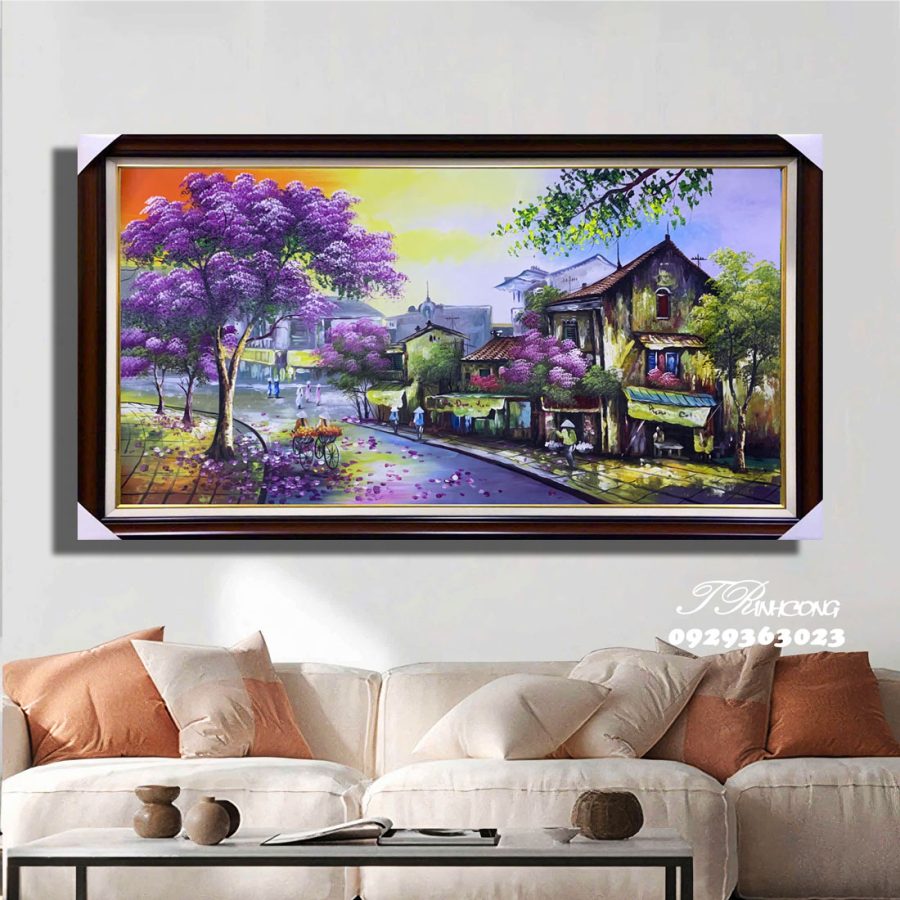 Tranh sơn dầu Sắc Tím Phố Xưa SDTC108