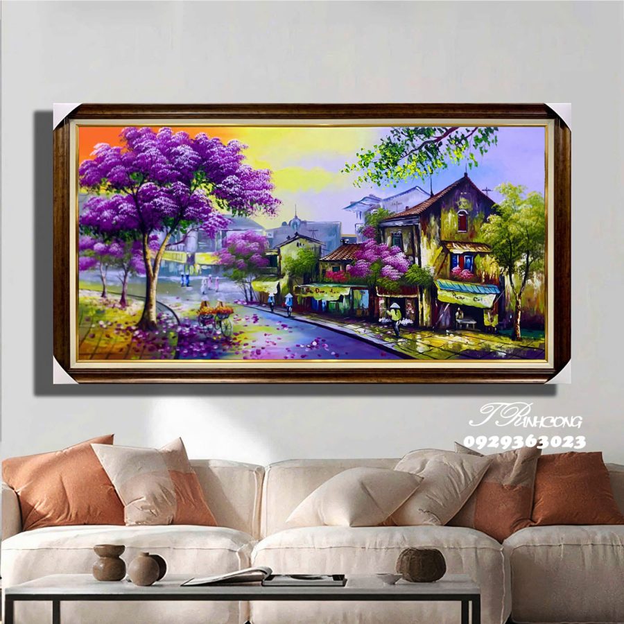 Tranh sơn dầu Sắc Tím Phố Xưa SDTC108