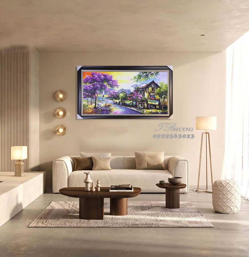 Tranh sơn dầu Sắc Tím Phố Xưa SDTC108