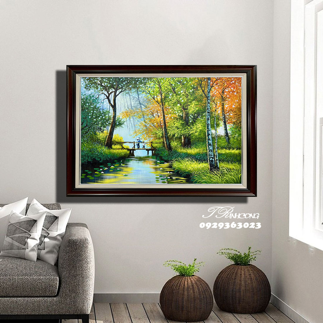 Tranh sơn dầu Thu Vàng Bên Suối SDTC80