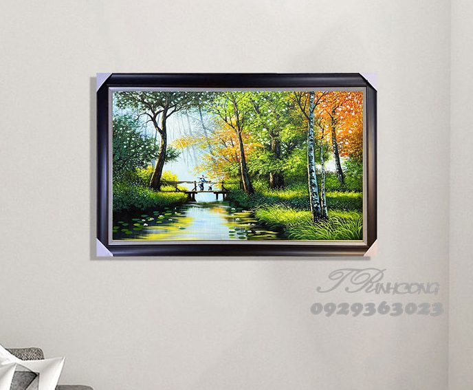 Tranh sơn dầu Thu Vàng Bên Suối SDTC80
