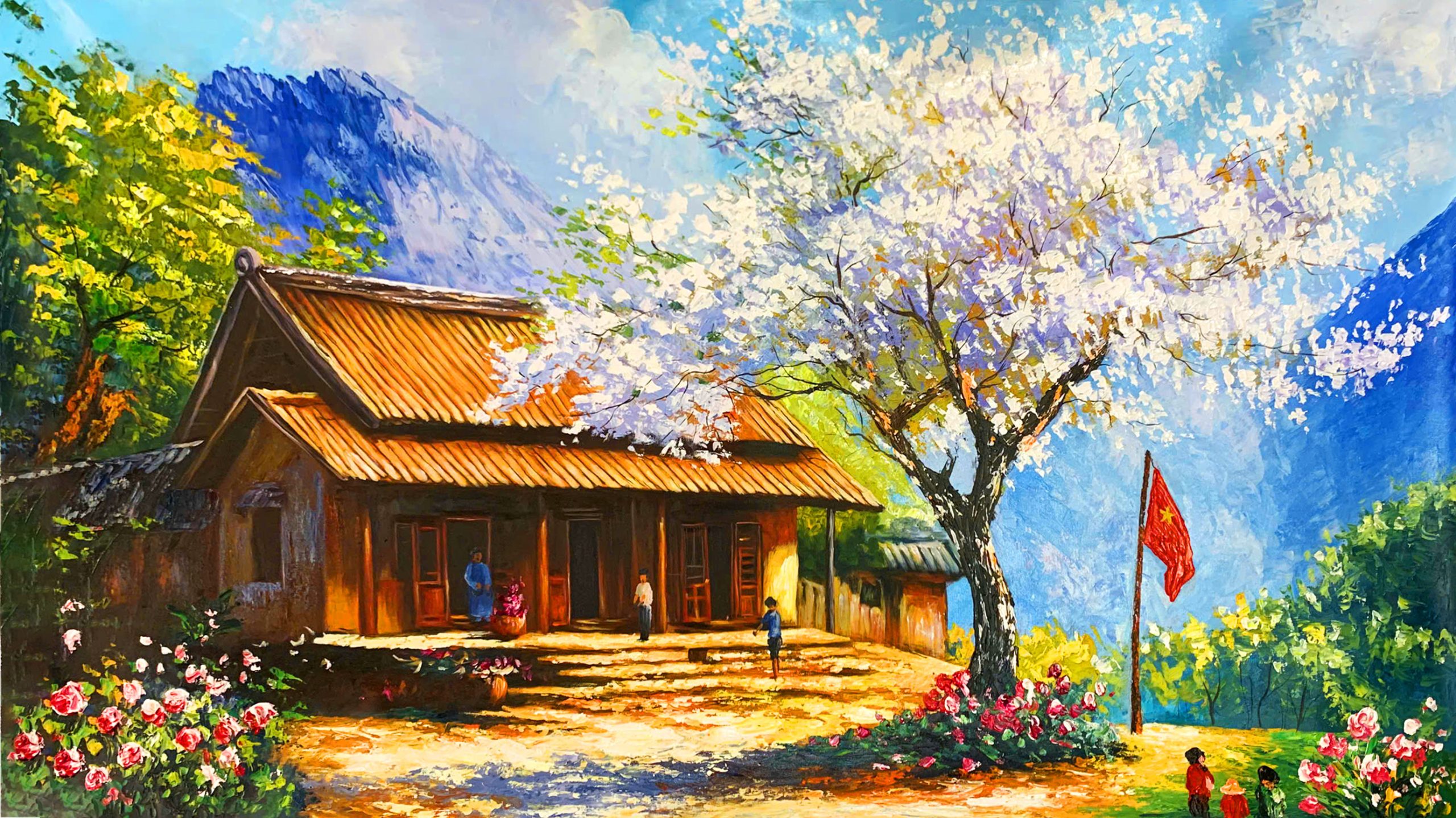 Tranh Sơn Dầu Phong Cảnh Tây Bắc