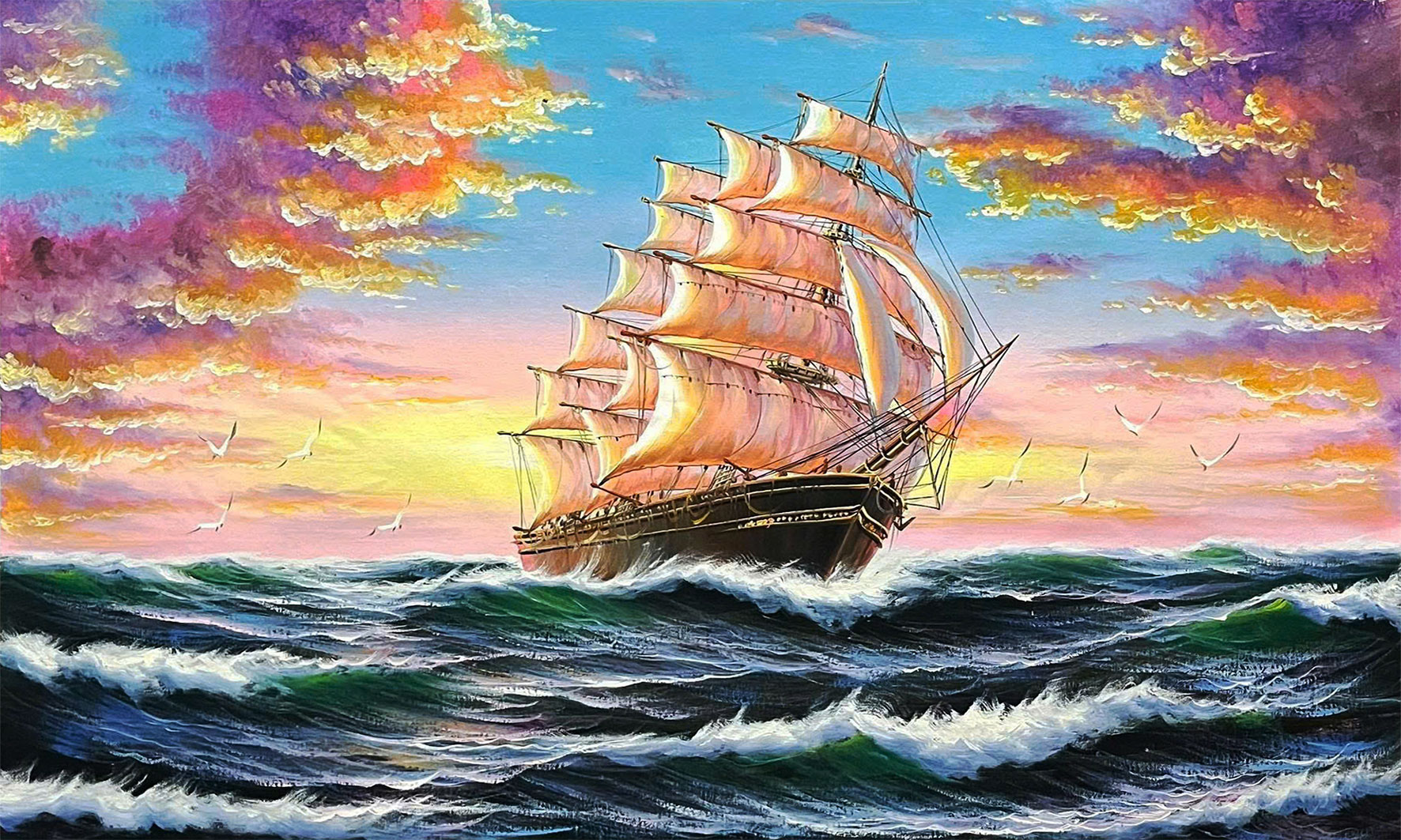 Tranh Thuận Buồm Xuôi Gió