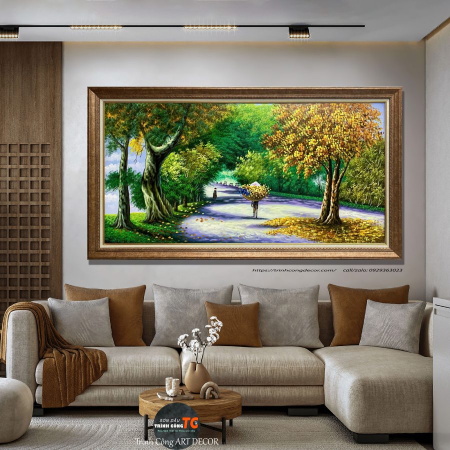 Tranh sơn dầu Con Đường Mùa Thu SDTC185