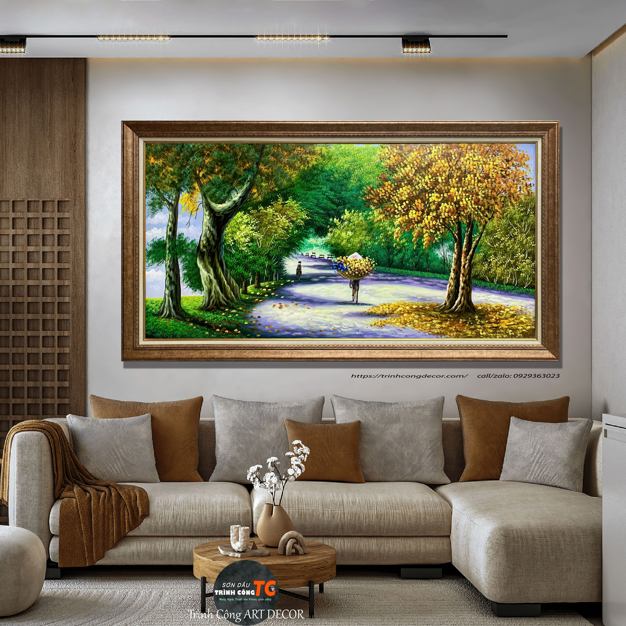 Tranh sơn dầu Con Đường Mùa Thu SDTC185