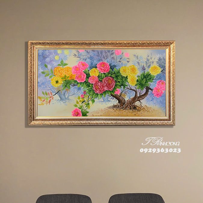Tranh sơn dầu Hoa Nở Bốn Mùa SDTC157