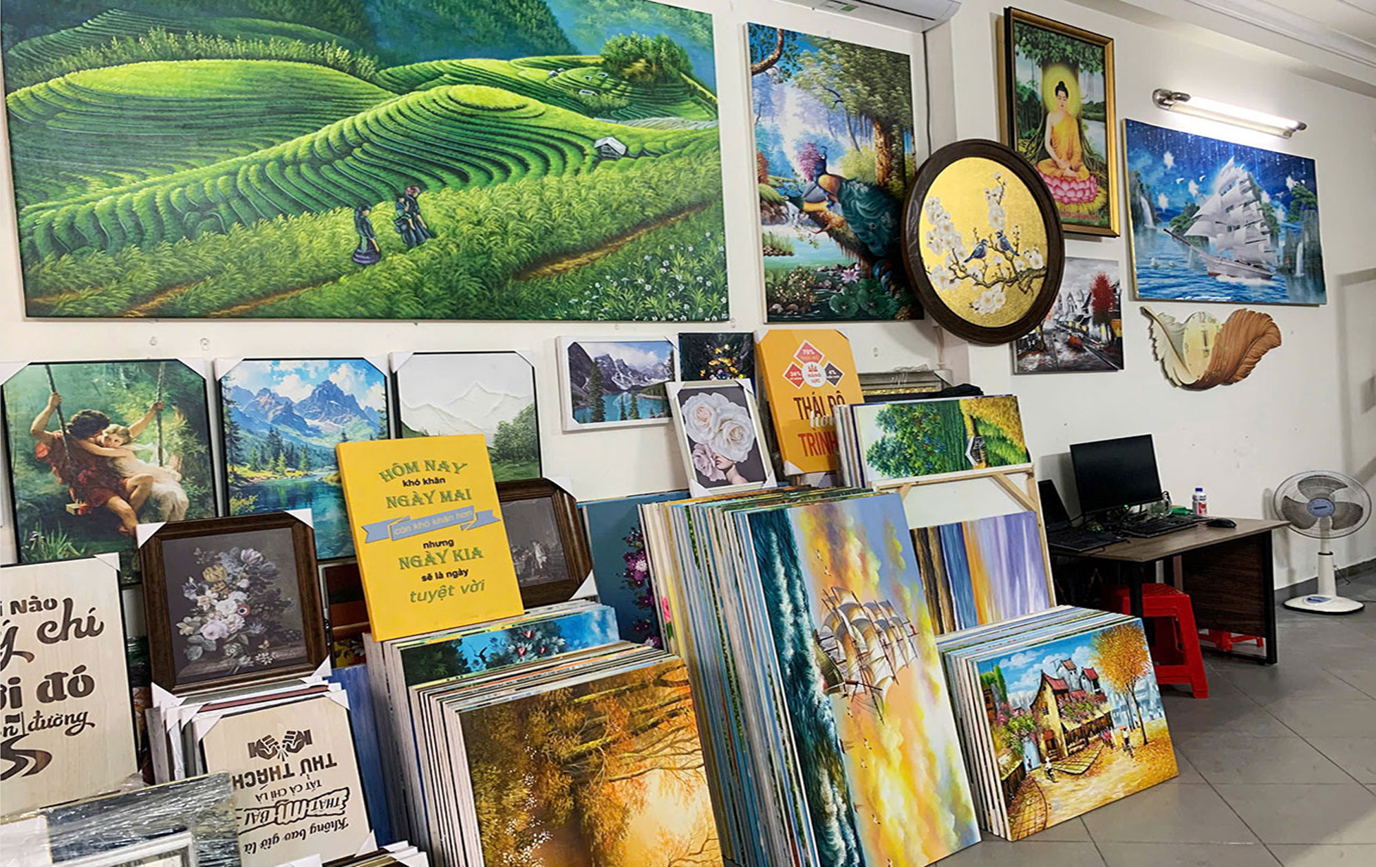 Tranh sơn dầu Vẽ Tay