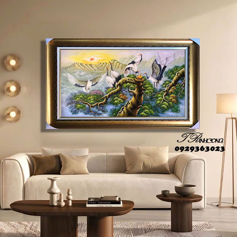 Tranh sơn dầu Vũ Điệu Hạc Trắng SDTC187