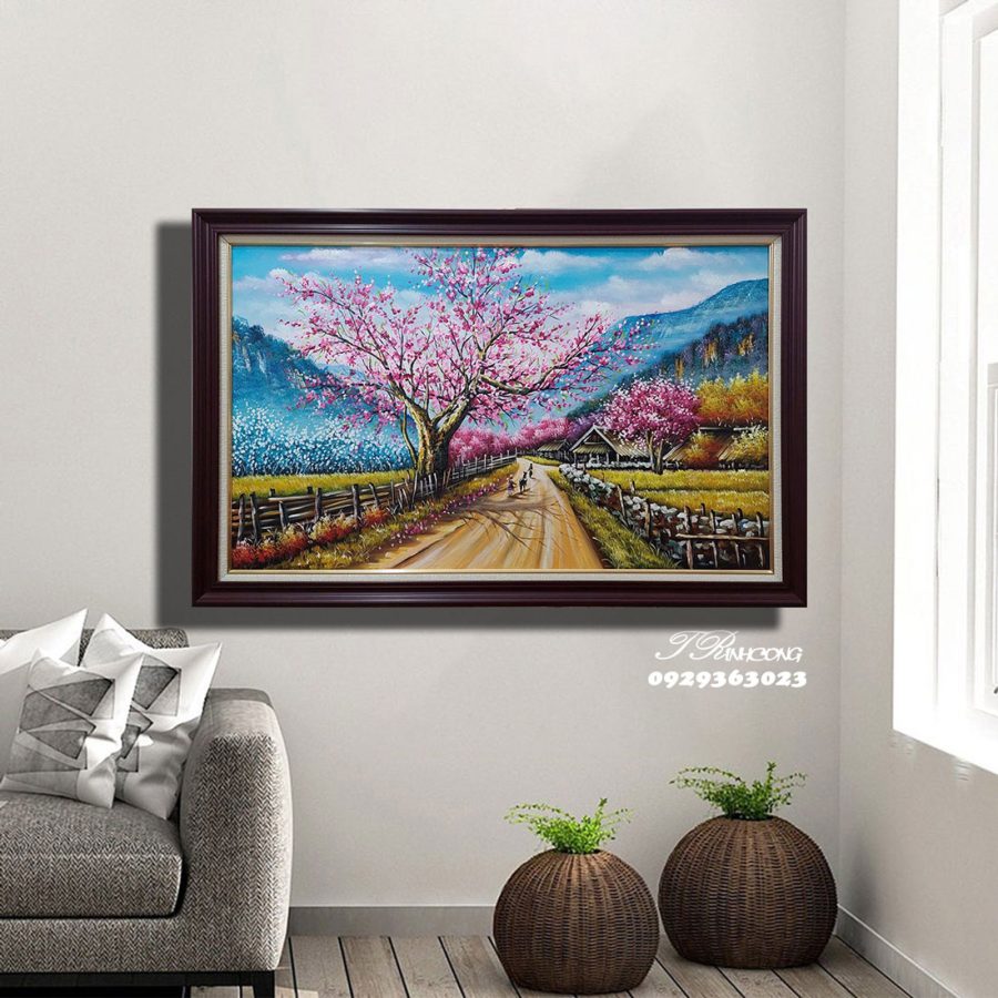 Tranh sơn dầu Con Đường Mùa Xuân SDTC208