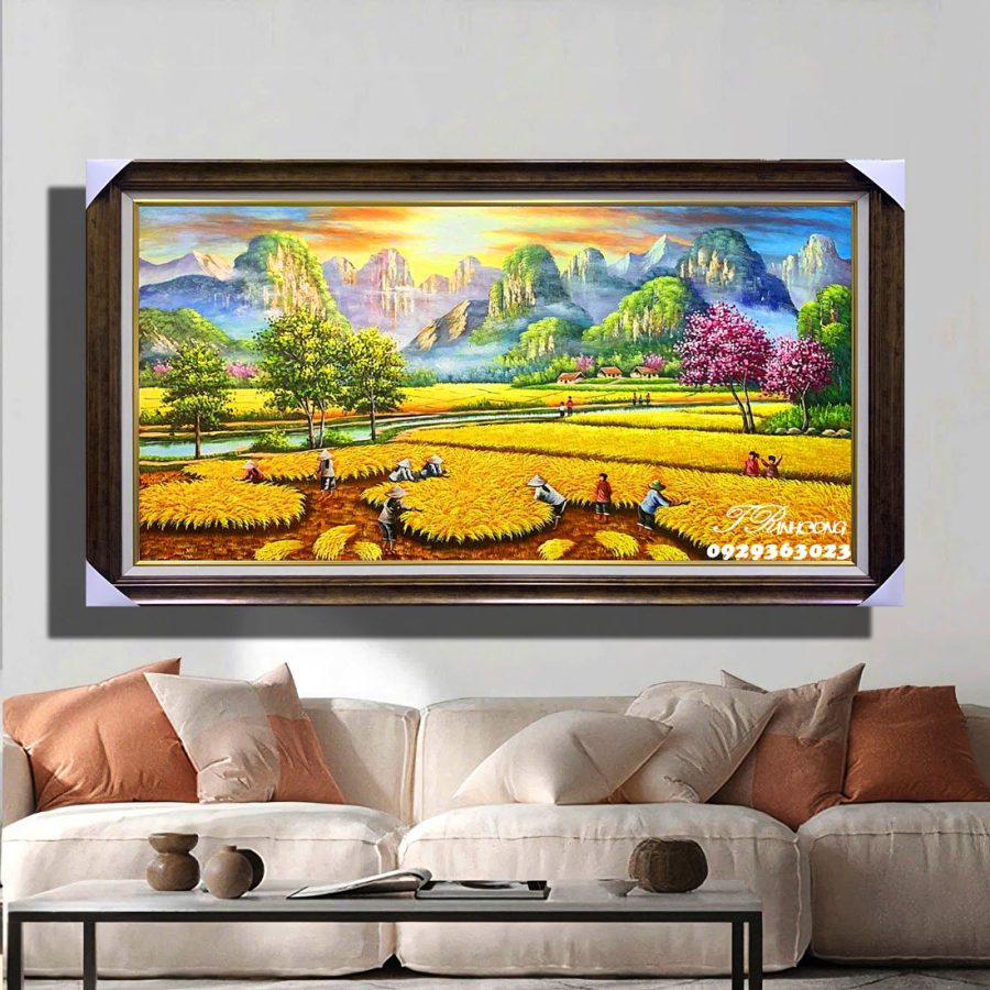 Tranh sơn dầu Đồng Quê Mùa Vàng SDTC213