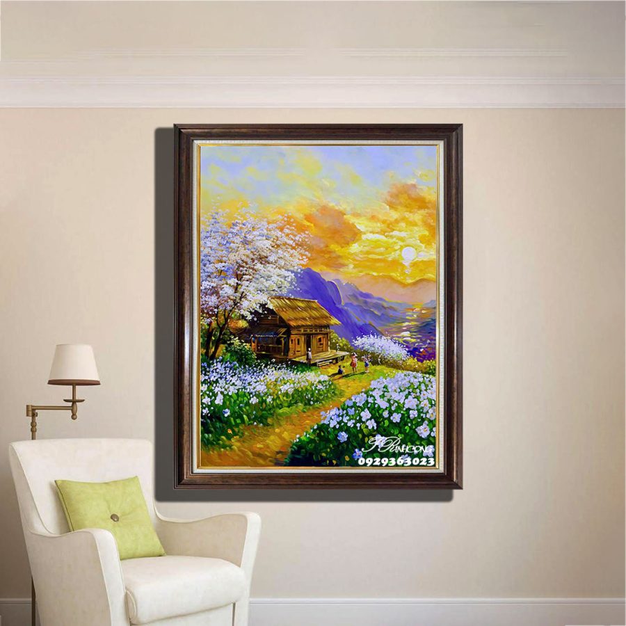 Tranh sơn dầu Hoàng Hôn Tây Bắc SDTC88