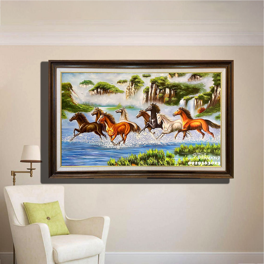 Tranh sơn dầu Mã Du Thủy Nguyệt SDTC124