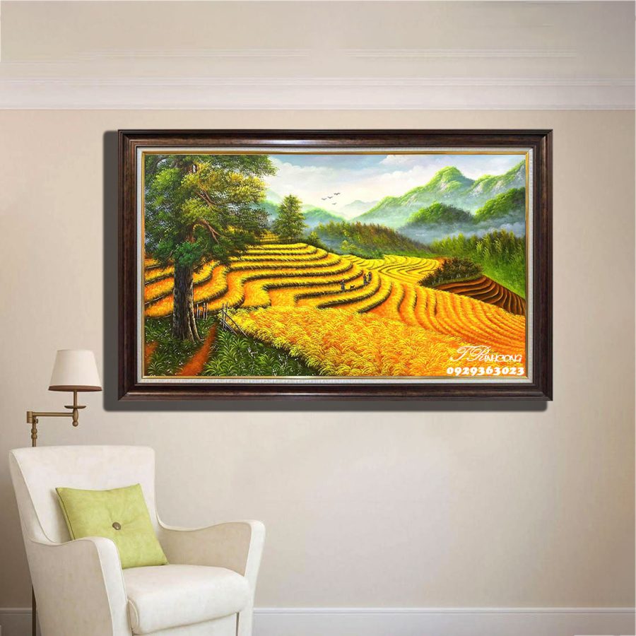 Tranh sơn dầu Mùa Vàng Tây Bắc SDTC87