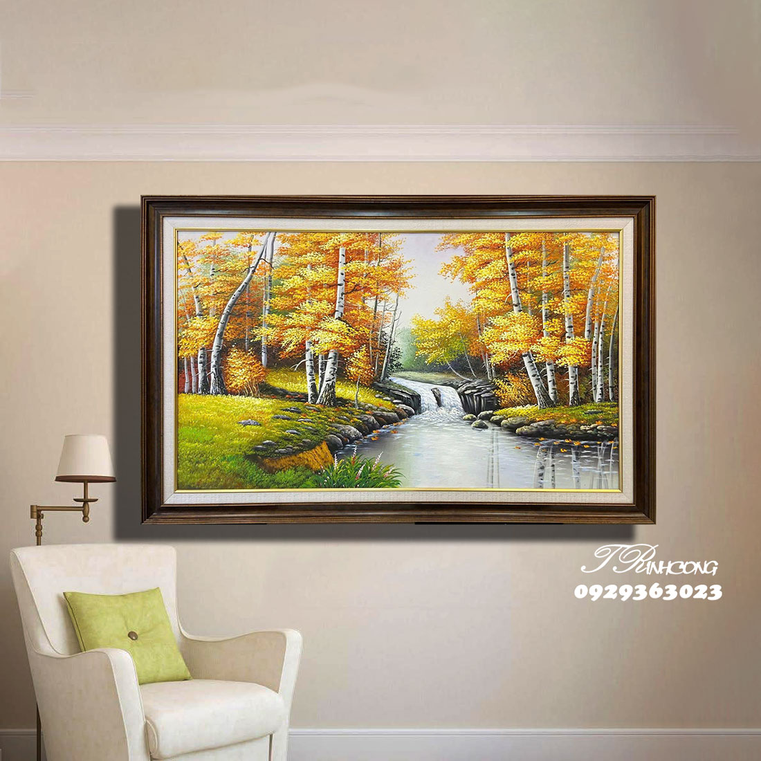 Tranh sơn dầu Suối Nhỏ Ven Rừng SDTC209