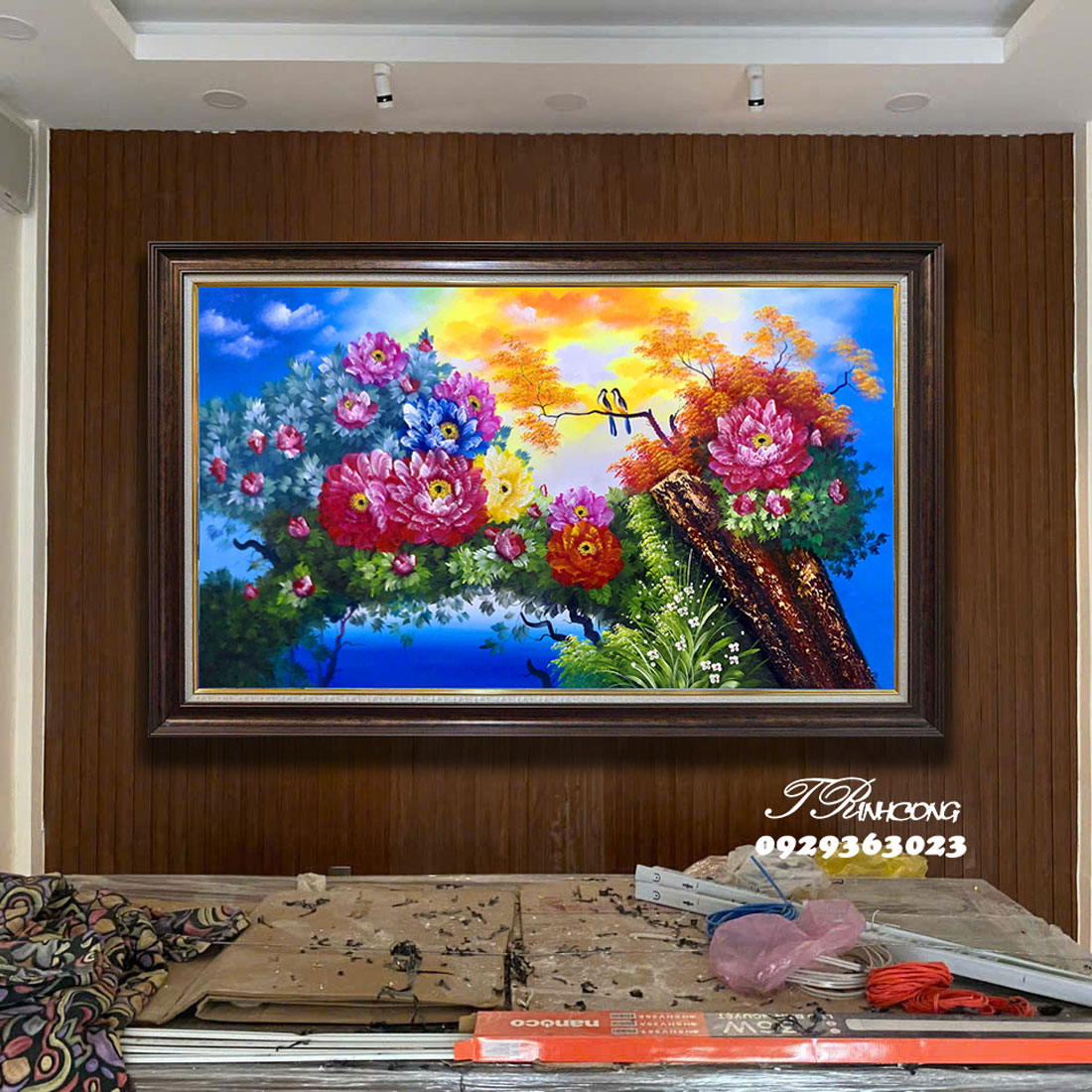 Tranh sơn dầu Hoa Khai Phú Quý SDTC236