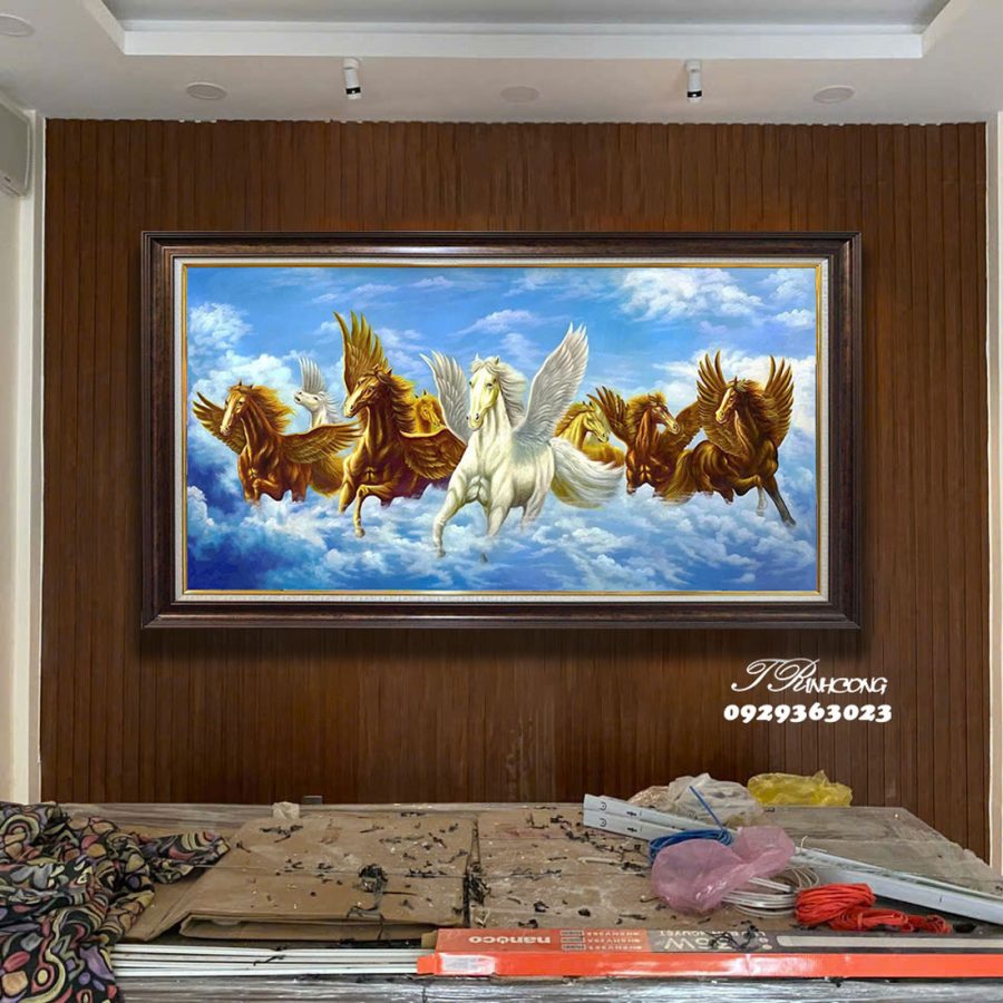 Tranh sơn dầu Bát Mã Phi Thiên SDTC222