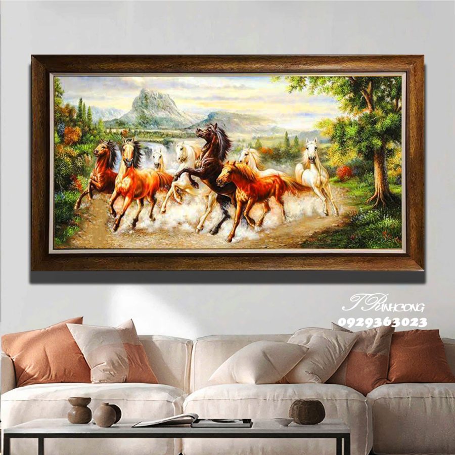 Tranh sơn dầu Bát Mã Sơn Hà SDTC20