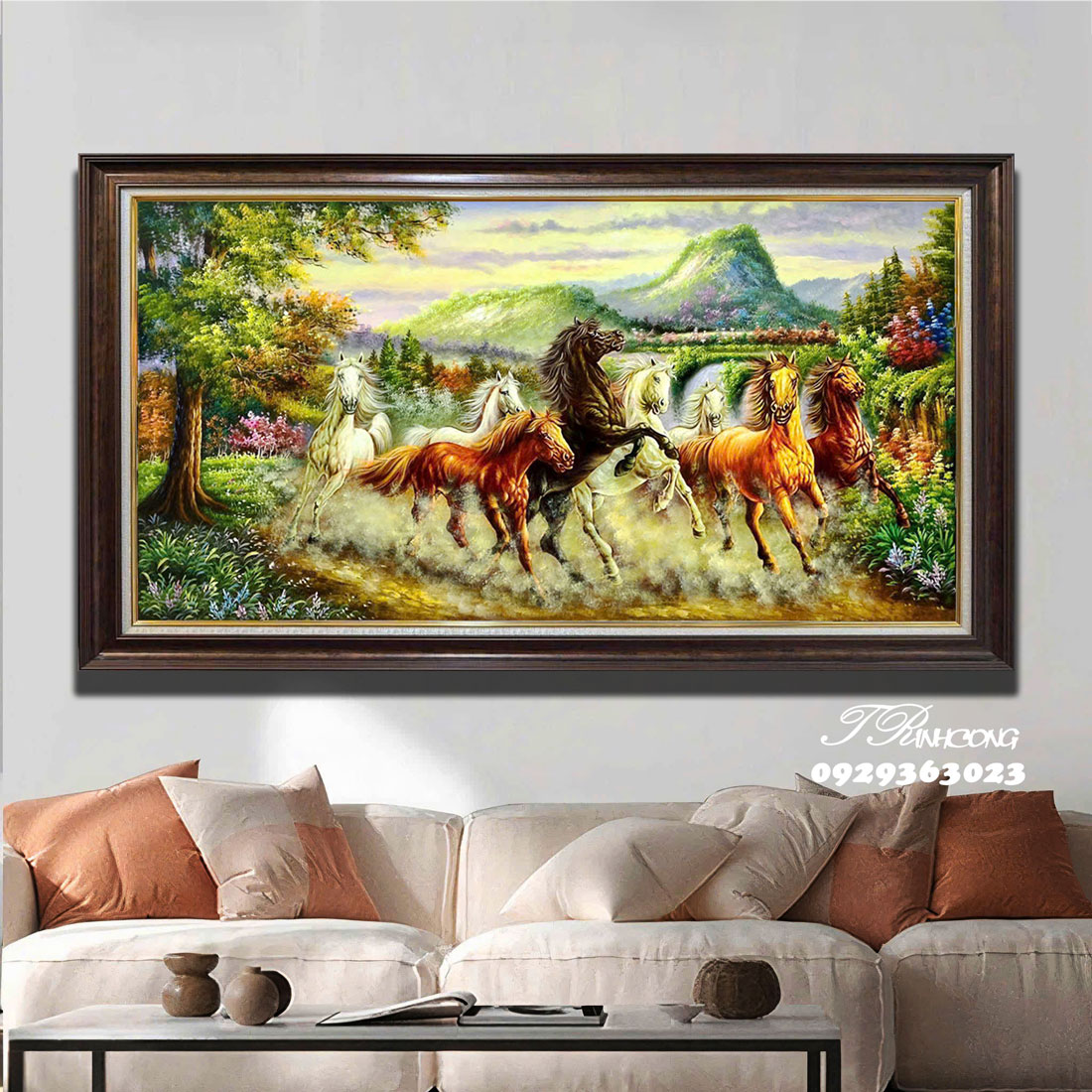 Tranh sơn dầu Bát Mã Sơn Lâm SDTC221