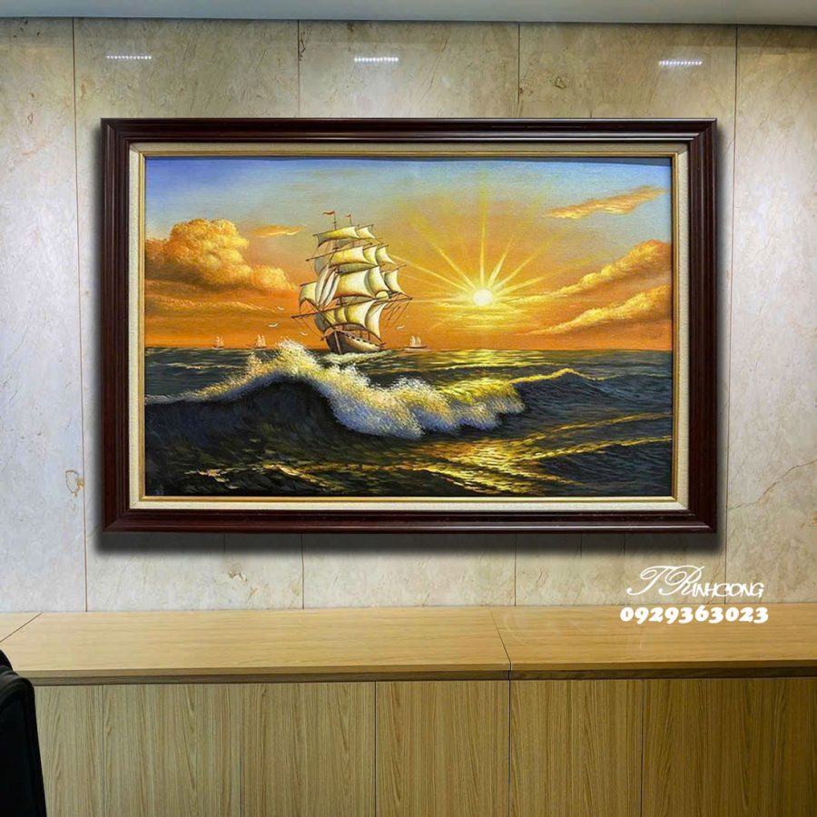 Tranh sơn dầu Cánh Buồm Thức Nắng SDTC256