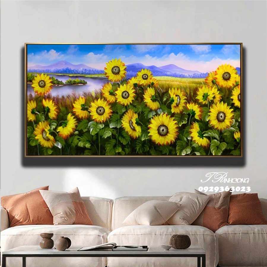 Tranh sơn dầu Cánh Đồng Hướng Dương SDTC254