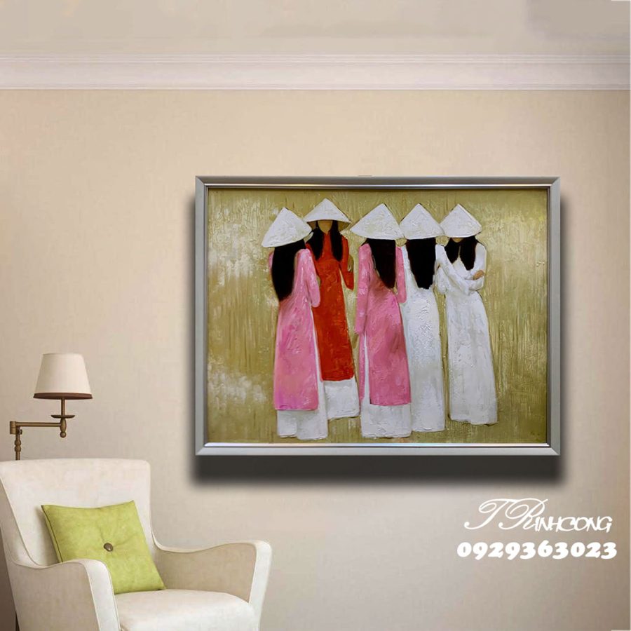 Tranh sơn dầu Cô Gái Việt Nam SDTC245