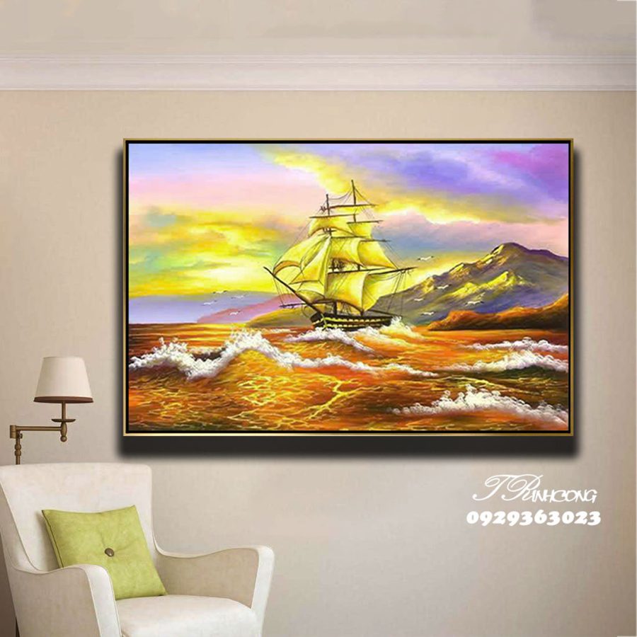 Tranh sơn dầu Hải Trình Ánh Kim SDTC262