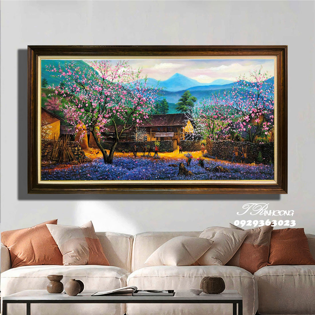 Tranh sơn dầu Làng Quê Hoa Nở Tây Bắc SDTC226