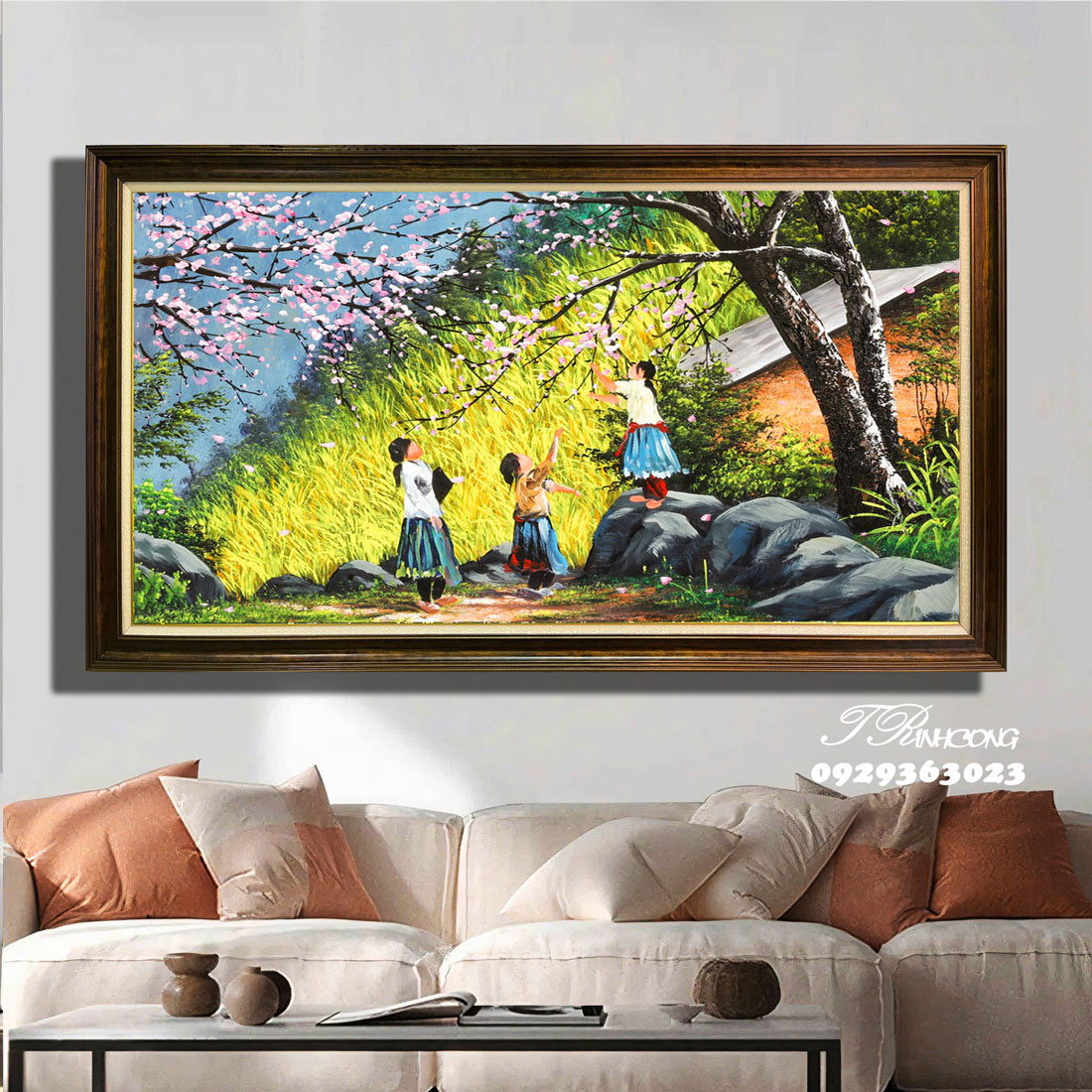 Tranh sơn dầu Quê Hương Tuổi Thơ SDTC232